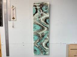 Modern Abstract Resin Wall Clock, Contemporary Colourful - thumbnail 1