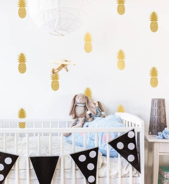 Pineapple - Set Of 12 Wall Sticker Decal - Pattern, Art, Girls Room, Boys Nursery Decal, Decals, Kids Room Patterns