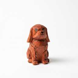 Whimsical Wooden Puppy Figurine - Hand Carved Spaniel Dog Statue Rustic Shelf Decor & Pet Lover Gift Idea - thumbnail 2