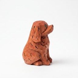 Whimsical Wooden Puppy Figurine - Hand Carved Spaniel Dog Statue Rustic Shelf Decor & Pet Lover Gift Idea - thumbnail 3
