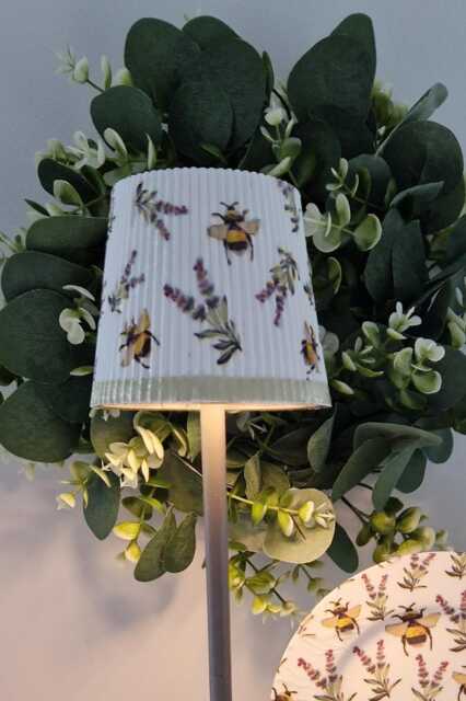 Beautiful Tall Lavender & Bee Floral Indoor/Outdoor Usb Rechargeable Table Lamp.matching Picture Plate Available.hand Decorated - image 1