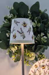 Beautiful Tall Lavender & Bee Floral Indoor/Outdoor Usb Rechargeable Table Lamp.matching Picture Plate Available.hand Decorated