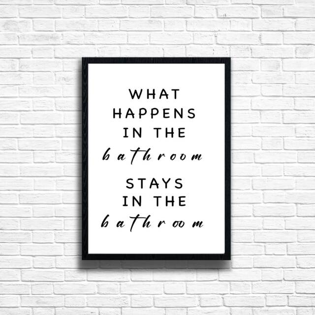 Funny Bathroom Art Print Toilet Humor Quote On Canvas - image 1