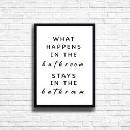 Funny Bathroom Art Print Toilet Humor Quote On Canvas - thumbnail 1