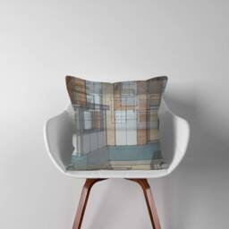 Contempory Chaos I, Pillow Throw Pillow, Brown, White, Blue, Graphics, Modern Design, Home Decor, Interior Dorm Decor - thumbnail 1