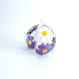 Purple Daisy Glass Tealight Holder Hand-Painted Candle Gift Set - thumbnail 4
