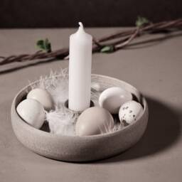 Candlestick. Ceramic. 13.5 cm. Concrete Grey. Candle Holder. Gift - thumbnail 2