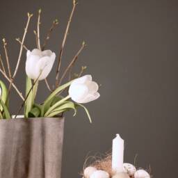 Candlestick. Ceramic. 13.5 cm. Concrete Grey. Candle Holder. Gift - thumbnail 3