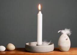 Candlestick. Ceramic. 13.5 cm. Concrete Grey. Candle Holder. Gift