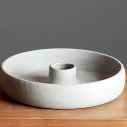 Candlestick. Ceramic. 13.5 cm. Concrete Grey. Candle Holder. Gift - thumbnail 4