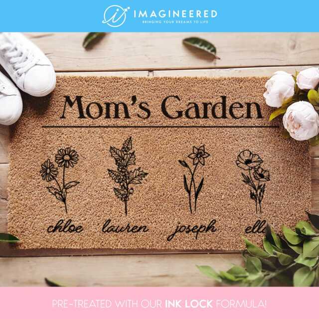 Mom's Garden Doormat Print - Best Mom Ever Mother's Day Gift Birth Month Custom For Mum Entryway Decor Gardening Mat - image 1