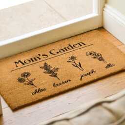 Mom's Garden Doormat Print - Best Mom Ever Mother's Day Gift Birth Month Custom For Mum Entryway Decor Gardening Mat - thumbnail 2