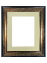 Scandi Black & Gold Picture Frame Light Grey Mount