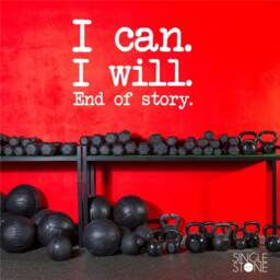 Gym Motivation Vinyl Wall Decal I Can, Will - thumbnail 1