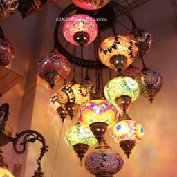 15 Ball Arabian Mosaic Chandelier, Mosaic Chandelier, Morocco Lantern, Chandlier Lighting, Turkish Light, Hanging Lamp, Morocco Lighting - thumbnail 2
