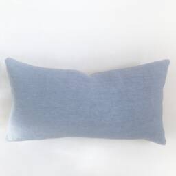 Sky Blue Linen Lumbar Pillow Cover Hamptons Style Throw Cushion - thumbnail 2