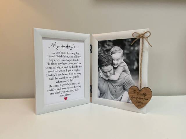 Personalised 1st Fathers Day Frame ~ Photo & Poem Gift For Daddy Custom Frames Dad - image 1