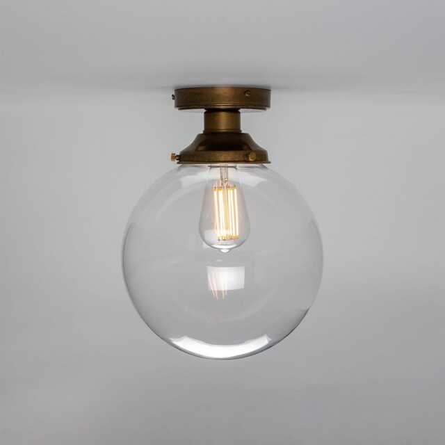 Riad Clear Glass Globe Flush Ceiling Light 9.75 - image 1