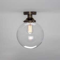 Riad Clear Glass Globe Flush Ceiling Light 9.75 - thumbnail 2