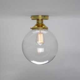 Riad Clear Glass Globe Flush Ceiling Light 9.75 - thumbnail 3