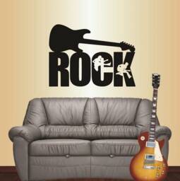 In-Style Decals Wall Vinyl Decal Art Sticker Rock Music Electric Guitar Band Removable Mural Unique Design 109 - thumbnail 1