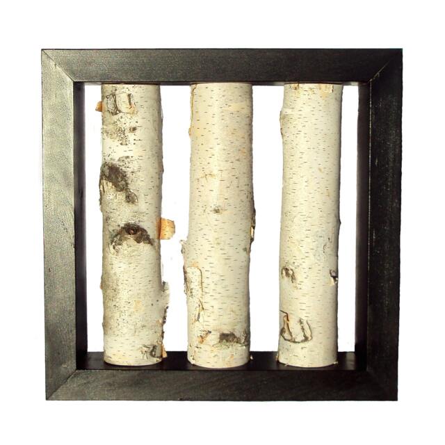 "Ebony Stained Birch Log Wall Art Rustic Home Decor - 16.5""x16.5" - image 1