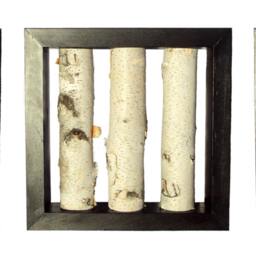 "Ebony Stained Birch Log Wall Art Rustic Home Decor - 16.5""x16.5" - thumbnail 3