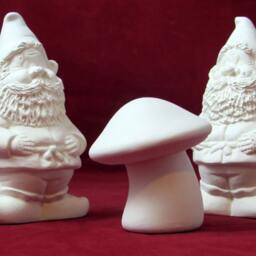 Set Of Two Ceramic Garden Gnomes - Ready To Paint, 5 Inch - thumbnail 2