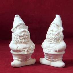 Set Of Two Ceramic Garden Gnomes - Ready To Paint, 5 Inch - thumbnail 3