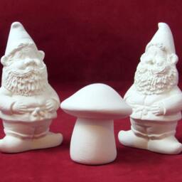 Set Of Two Ceramic Garden Gnomes - Ready To Paint, 5 Inch - thumbnail 4