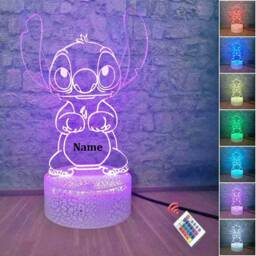 Personalised Stitch Night Light - Children's Light Kids Bedroom Boys Led Girls Birthday - thumbnail 2