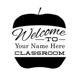Personalized Teacher Classroom Apple Decal - Custom Vinyl Welcome Sign - thumbnail 2