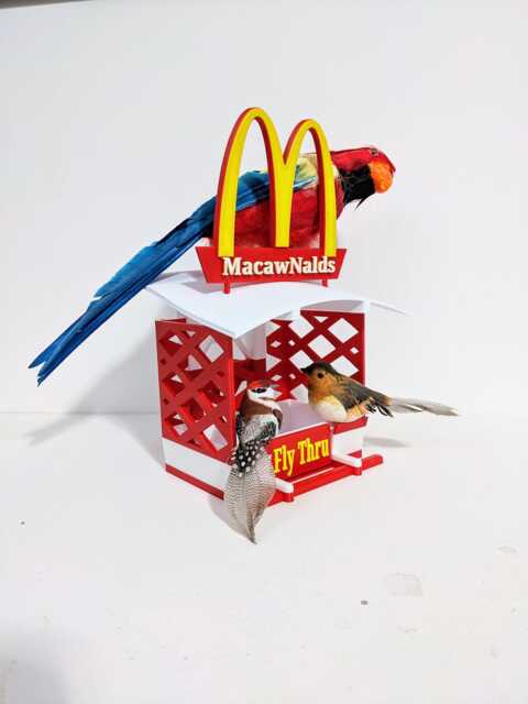 Macawnalds Fly Thru Bird Feeder Small Feeding Station - image 1