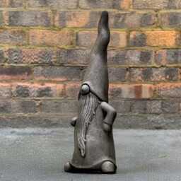 Stone Nordic Gnome Statue Outdoor Sculpture Concrete Pixie Figurine Yard Ornament Troll Decoration Lover Gift - thumbnail 2