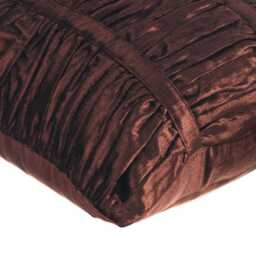 "Designer Ruched Chocolate Brown Throw Pillow Cover 24""x24""/26""x26" - thumbnail 2