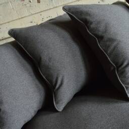 British Handmade 4 Seater Grey Wool Fabric Chesterfield Sofa Scatter Back - thumbnail 3