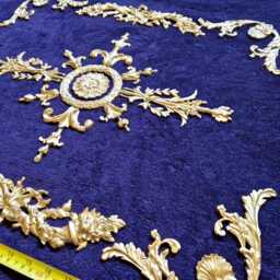 Large Ornate Applique Panel Louis Xvi Floral Gilt White French Style Decorative Wall Furniture Onlay Moulding Pediment Plastic Decoration - thumbnail 3