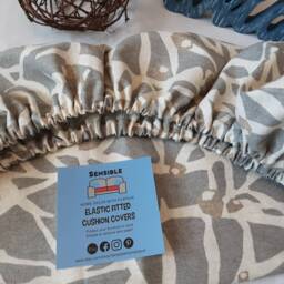 Origami Branches Fitted Cushion Cover Elastic - Cotton, Custom Made Usa - thumbnail 2