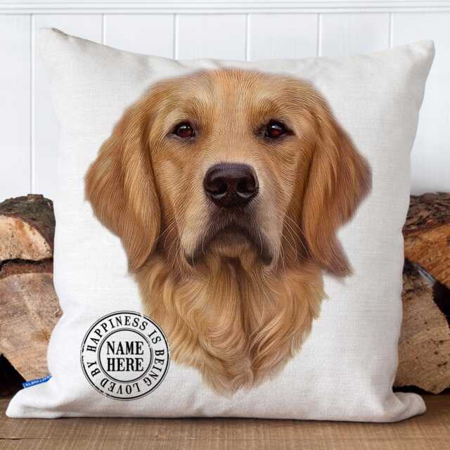 Personalised Golden Retriever Cushion Cover Dog Throw Pillow Custom Dogs Bed Decor New Puppy Pooch Birthday Gift Kdc22 - image 1