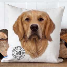 Personalised Golden Retriever Cushion Cover Dog Throw Pillow Custom Dogs Bed Decor New Puppy Pooch Birthday Gift Kdc22 - thumbnail 1