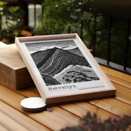 Helvellyn Mountain Lino Print Lake District Art, Minimalist Hiking Gift - thumbnail 3