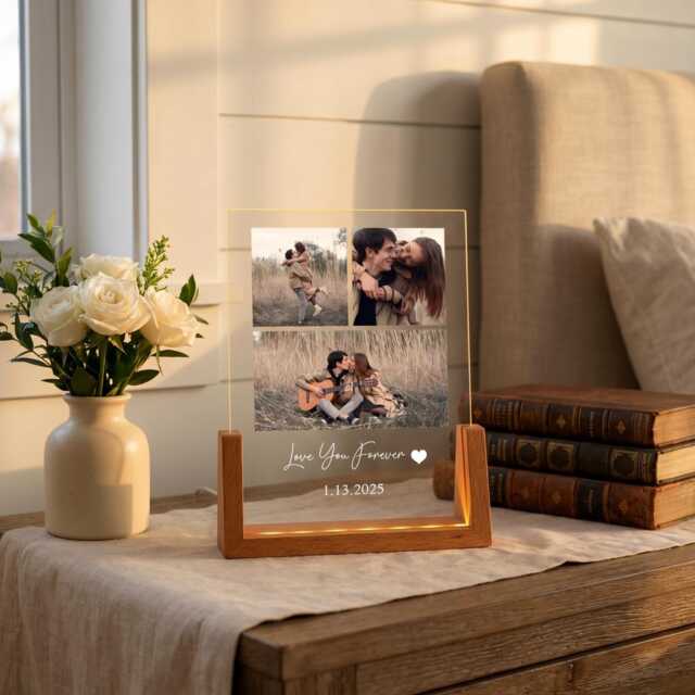 Personalized Photo Led Night Light, Father's Day Gift, Anniversary Custom Birthday Gift For Her Him Family Friends - image 1