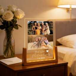 Personalized Photo Led Night Light, Father's Day Gift, Anniversary Custom Birthday Gift For Her Him Family Friends - thumbnail 2