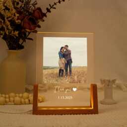Personalized Photo Led Night Light, Couple Lamp, Anniversary Gift, Custom Birthday Gift For Her Him Family Friends - thumbnail 2
