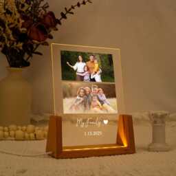 Personalized Photo Led Night Light, Father's Day Gift, Anniversary Custom Birthday Gift For Her Him Family Friends - thumbnail 4