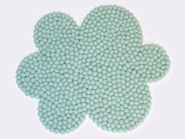 Wool Felt Ball Rug Cloud Carpet, Handmade Room Nursery Play Mat - image 1
