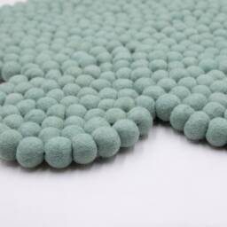 Wool Felt Ball Rug Cloud Carpet, Handmade Room Nursery Play Mat - thumbnail 3