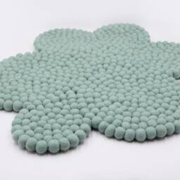 Wool Felt Ball Rug Cloud Carpet, Handmade Room Nursery Play Mat - thumbnail 2
