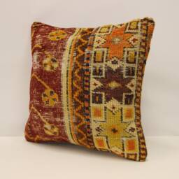 Rug Pillow Cover, 16x16 in 40x40 cm Throw Pillows Decorative Boho Interior Design, Home Decor Ethnic Pillow Cover Rug, Cushion Cover 4Kf-644 - thumbnail 3
