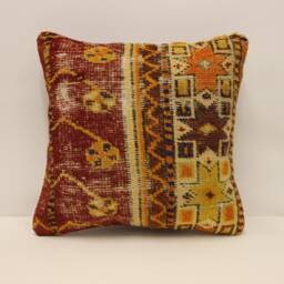 Rug Pillow Cover, 16x16 in 40x40 cm Throw Pillows Decorative Boho Interior Design, Home Decor Ethnic Pillow Cover Rug, Cushion Cover 4Kf-644